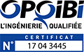 Logo OPQiBi : L'ingénierie qualifiée, Certificat 17 04 3445